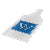 Blue Square Monogram Cutting Board Snijplank (Hoek)