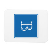 Blue Square Monogram Flexi Magnet Magneet (Horizontaal)