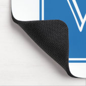 Blue Square Monogram Mousepad Muismat (Hoek)