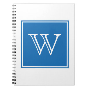 Blue Square Monogram Notitieboek