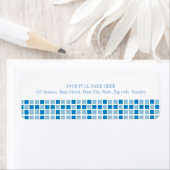 Blue Squares Patroon Etiket (Insitu)