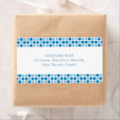 Blue Squares Patroon Etiket (Insitu)