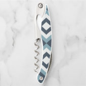 Blue Squares Patroon Kurkentrekker (Voorkant)