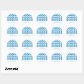 Blue Squares Patroon Ronde Sticker (Vel)