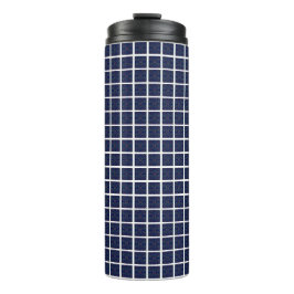 Blue Squares Thermal Tumbler Thermosbeker