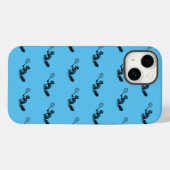 Blue Squirrel Tennis Player Patroon Case-Mate iPhone Case (Achterkant (horizontaal))