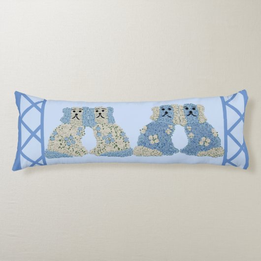 Blue Staffordshire Dogs Lumbar Lichaamskussen (Voorkant)