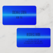 Blue Stainless Steel Metal Visitekaartje (Voorkant / Achterkant)
