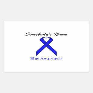 Blue Standard Ribbon van Kenneth Yoncich Rechthoekige Sticker