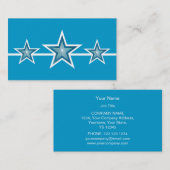 Blue Star 3 étoiles carte de visite bleu (Devant / Derrière)