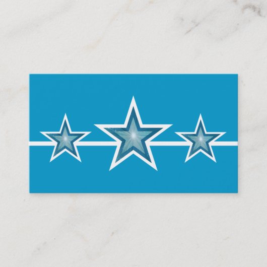 Blue Star 3 étoiles carte de visite bleu (Devant)