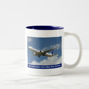 Blue Star Airlines-mok Tweekleurige Koffiemok
