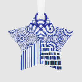 BLUE STAR COLLAGE ORNAMENT