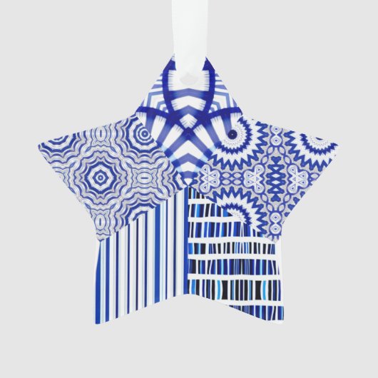 BLUE STAR COLLAGE ORNAMENT (voorkant)