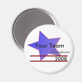 Blue Star Custom Team Champions Koelkast Magneet (Voorkant / Achterkant)
