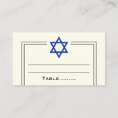 Blue Star de David Bar Mitzvah carte de place (Dos)