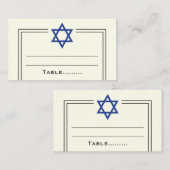 Blue Star de David Bar Mitzvah carte de place (Devant / Derrière)