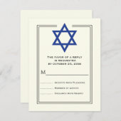 Blue Star de David Bar Mitzvah carte de réponse (Devant / Derrière)