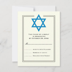 Blue Star de David Bar Mitzvah carte de réponse