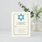 Blue Star de David Bar Mitzvah carte de réponse (Debout devant)
