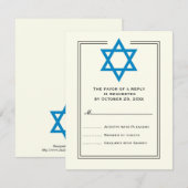 Blue Star de David Bar Mitzvah carte de réponse (Devant / Derrière)