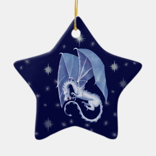 Blue Star Dragon Keramisch Ornament (Voorkant)