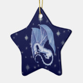 Blue Star Dragon Keramisch Ornament (Links)