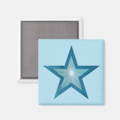 Blue Star frigo aimant carré bleu pâle (Recto/Verso)