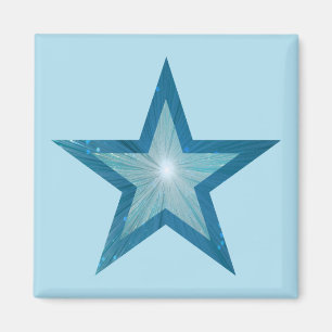 Blue Star frigo aimant carré bleu pâle