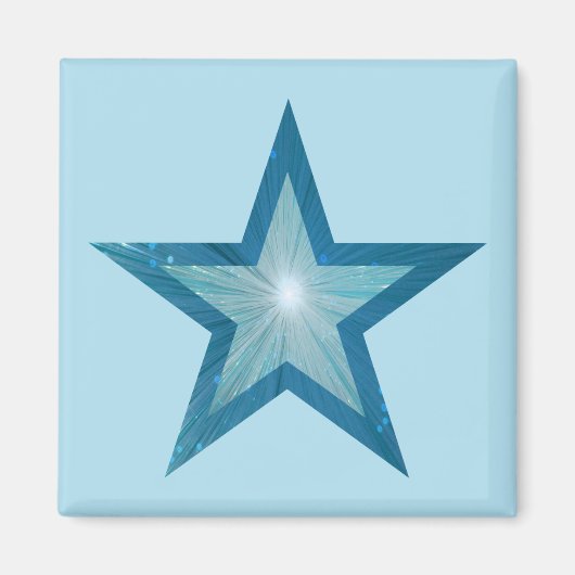 Blue Star frigo aimant carré bleu pâle (Devant)