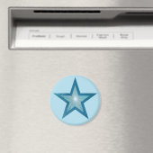 Blue Star frigo aimant rond bleu pâle (In Situ (Lave-vaisselle))