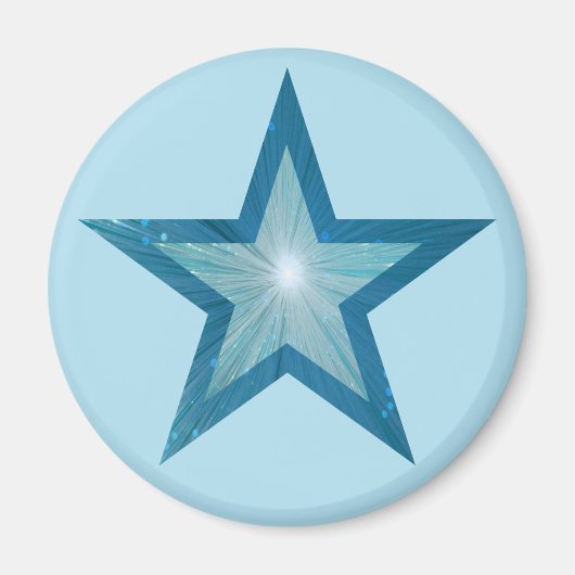 Blue Star frigo aimant rond bleu pâle (Devant)