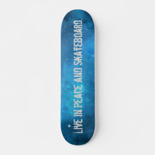 Blue Star Galaxy Leef in Vrede en Skateboard