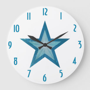 Blue Star 'getallen' klok rond wit