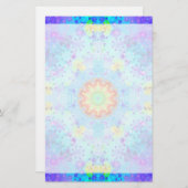 Blue Star Hippy Mandala Patterned Briefpapier (Voorkant / Achterkant)
