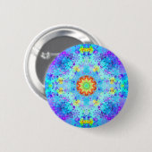 Blue Star Hippy Mandala Patterned Ronde Button 5,7 Cm (Voorkant /achterkant)