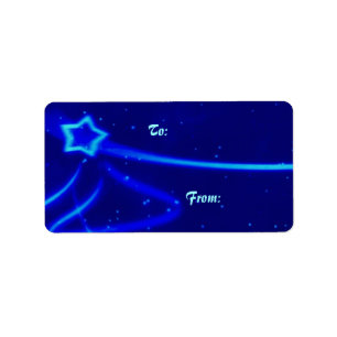 Blue Star Light Gift Label
