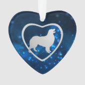 Blue Star Lights Australian Shepherd Dog Ornament (voorkant)
