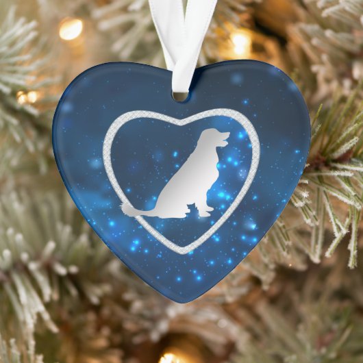 Blue Star Lights Golden Retriever Ornament (Boom)