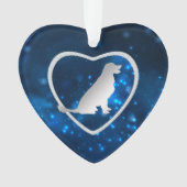 Blue Star Lights Golden Retriever Ornament (voorkant)
