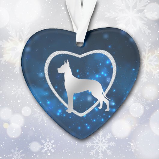 Blue Star Lights Great Dane Dog Ornament
