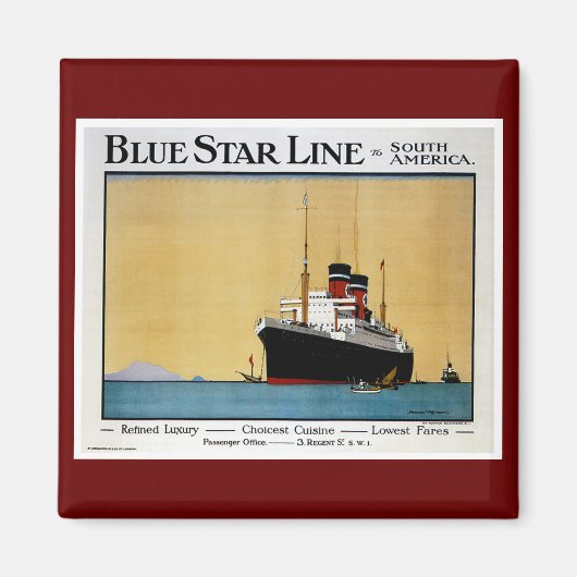 Blue Star Line Zuid-Amerika Magneet (Voorkant)