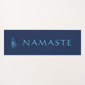 Blue Star Lotus Flower Namaste Navaste Blue Yogamat (Voorkant (horizontaal))