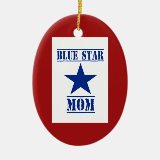 Blue Star Mam Keramisch Ornament (Voorkant)