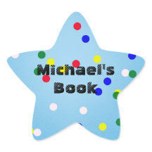Blue Star met Stippen Custom Bookplate voor Kinder