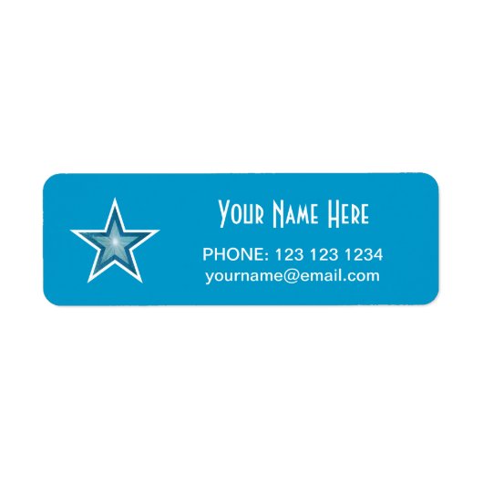 Blue Star 'Nom' texte étiquette petit bleu (Devant)