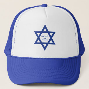 Blue Star of David Bar Mitswa op maat Trucker Pet