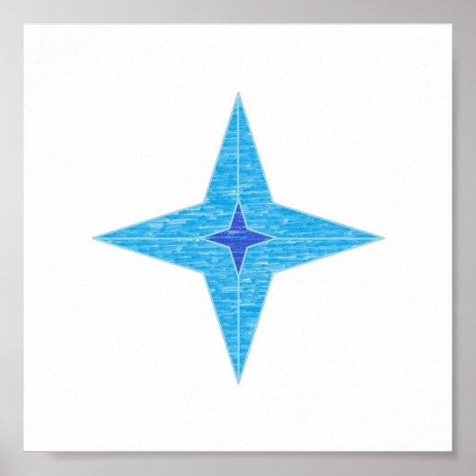 Blue Star-Poster Poster (Voorkant)