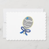 Blue Star Silver Rattle Baby shower Kaart (Achterkant)