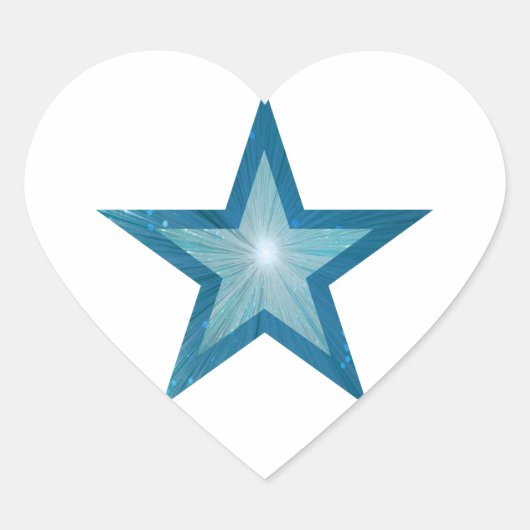 Blue Star sticker hart wit (Voorkant)